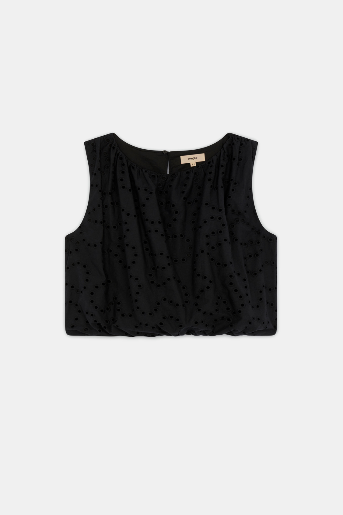 Lisa Top court brod&eacute; Noir Suncoo