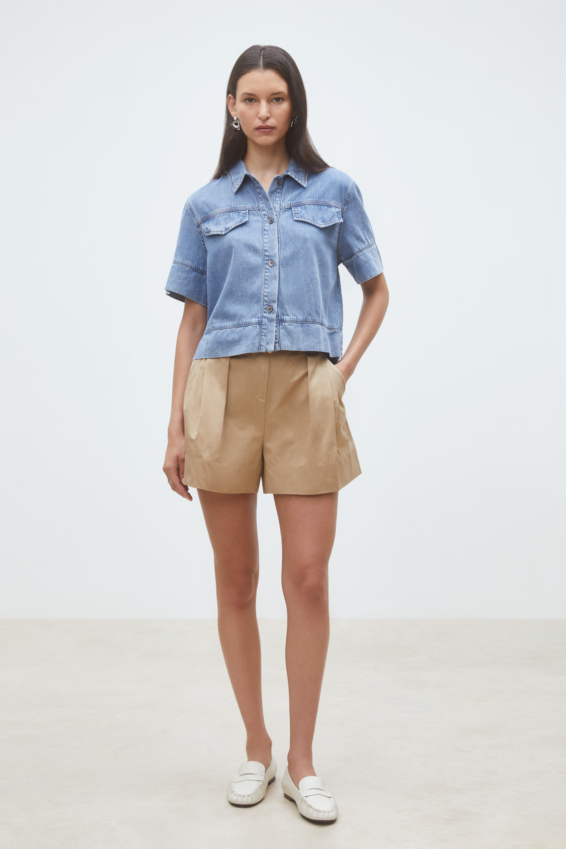 Laika Blouse asymétrique en denim Jeans clair Suncoo