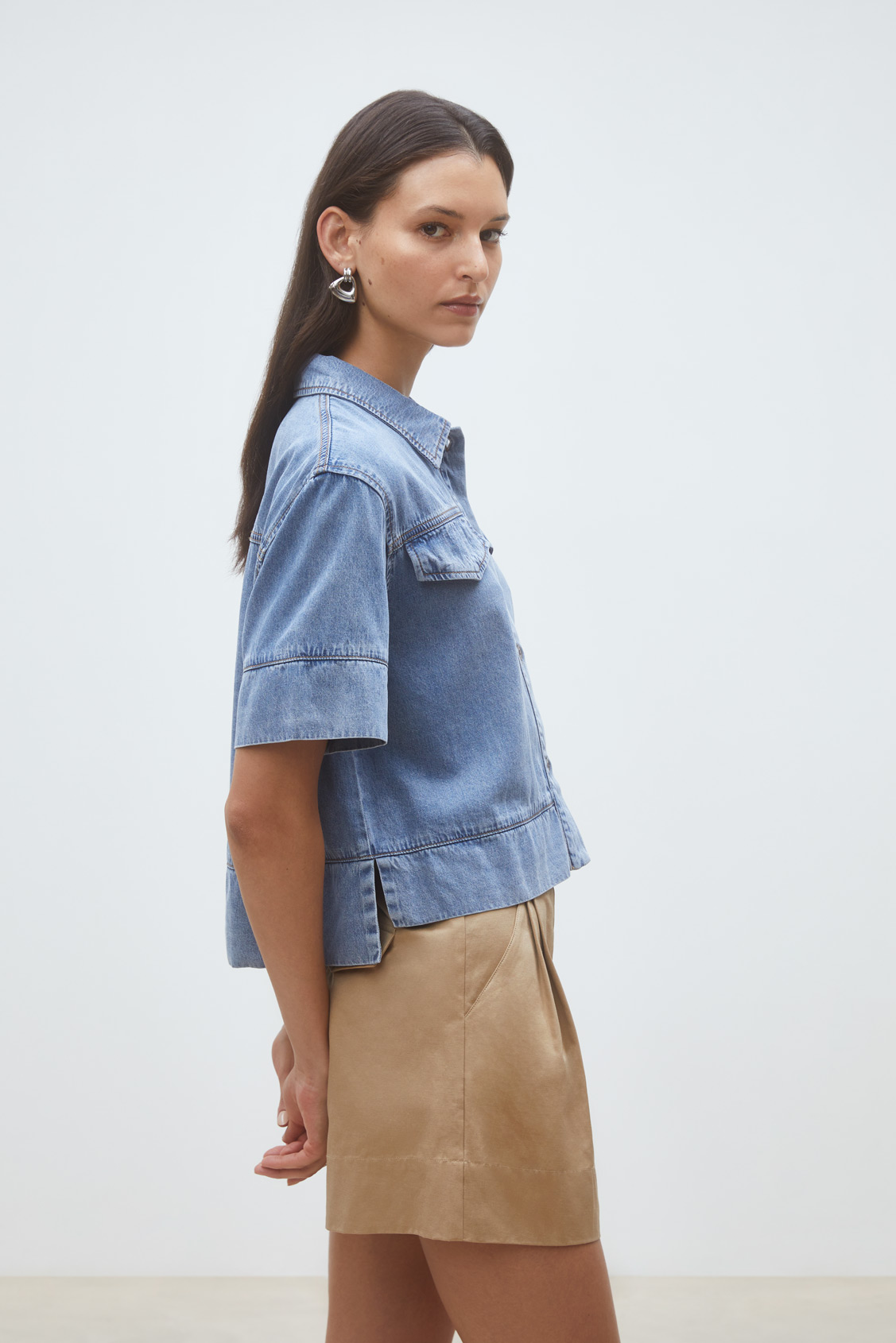 Laika Blouse asymétrique en denim Jeans clair Suncoo