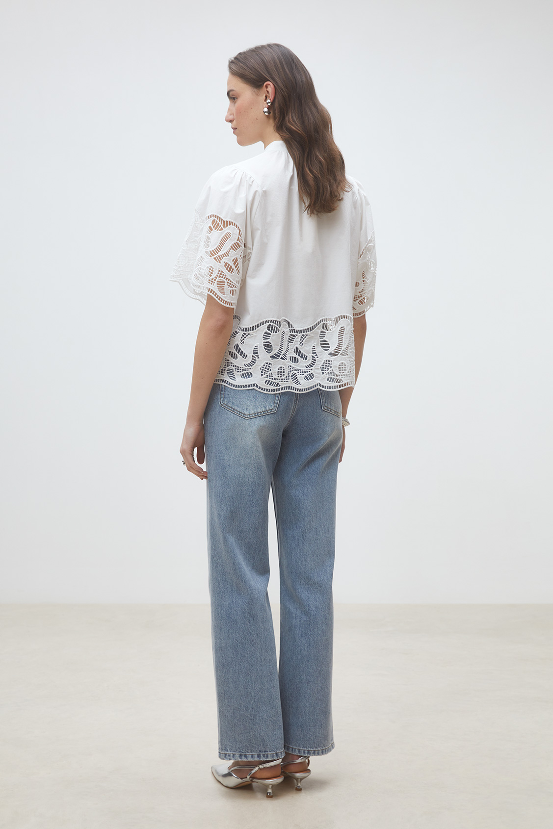 Linda Blouse en popeline Blanc casse Suncoo