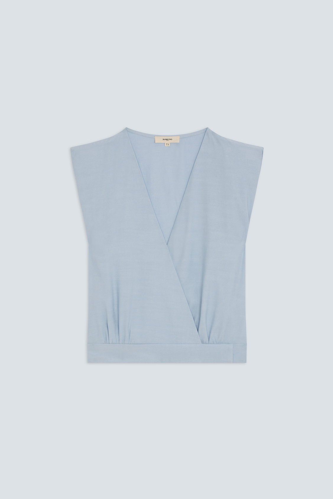 Laos Blouse courte sans manches bleu ciel Bleu ciel Suncoo