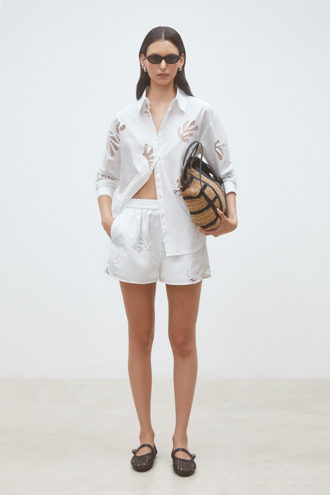 Loula Chemise en popeline brodée Blanc casse Suncoo