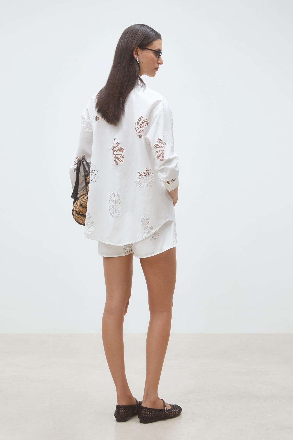 Loula Chemise en popeline brodée Blanc casse Suncoo