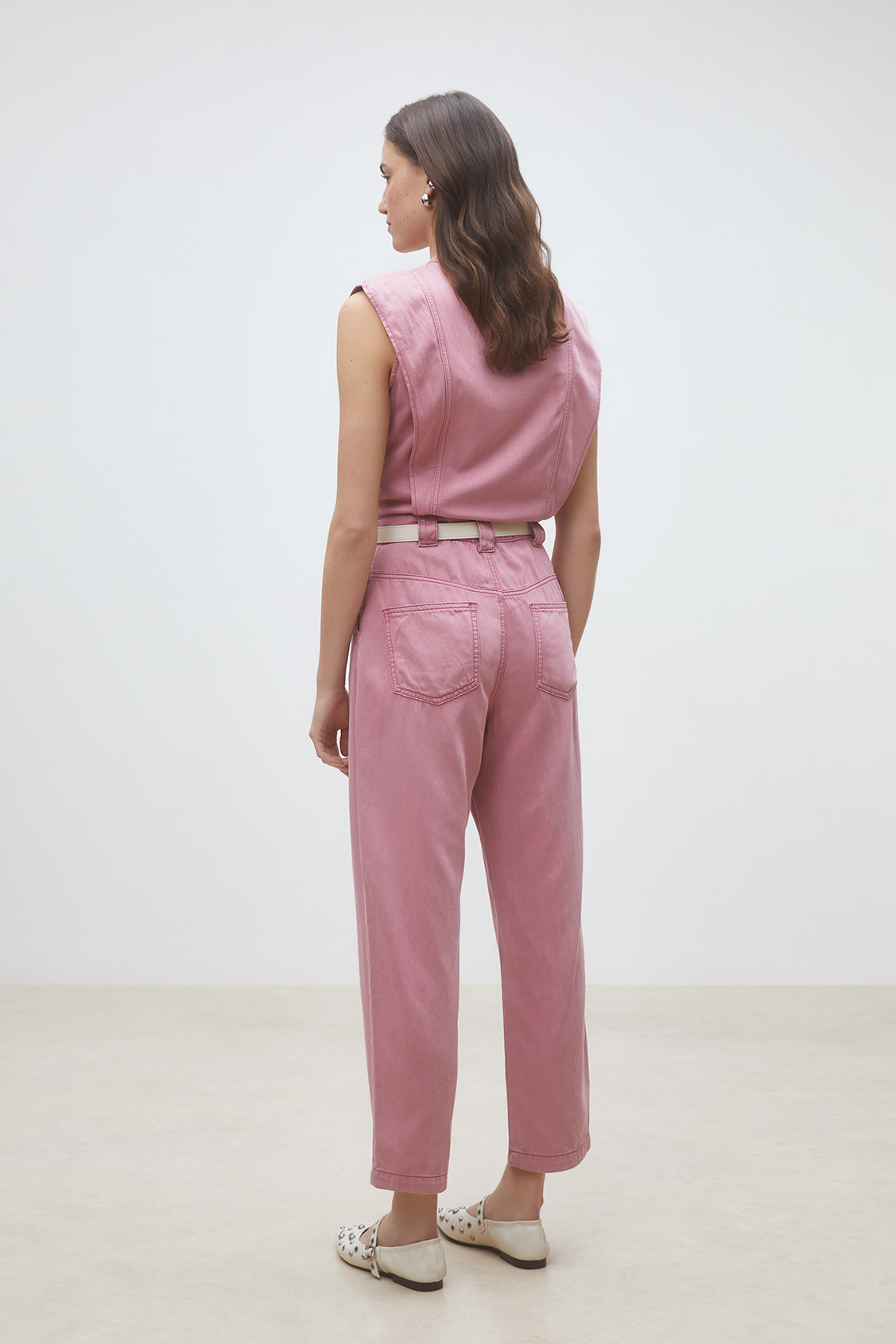 Tia Combinaison pantalon en denim rose Rose Suncoo