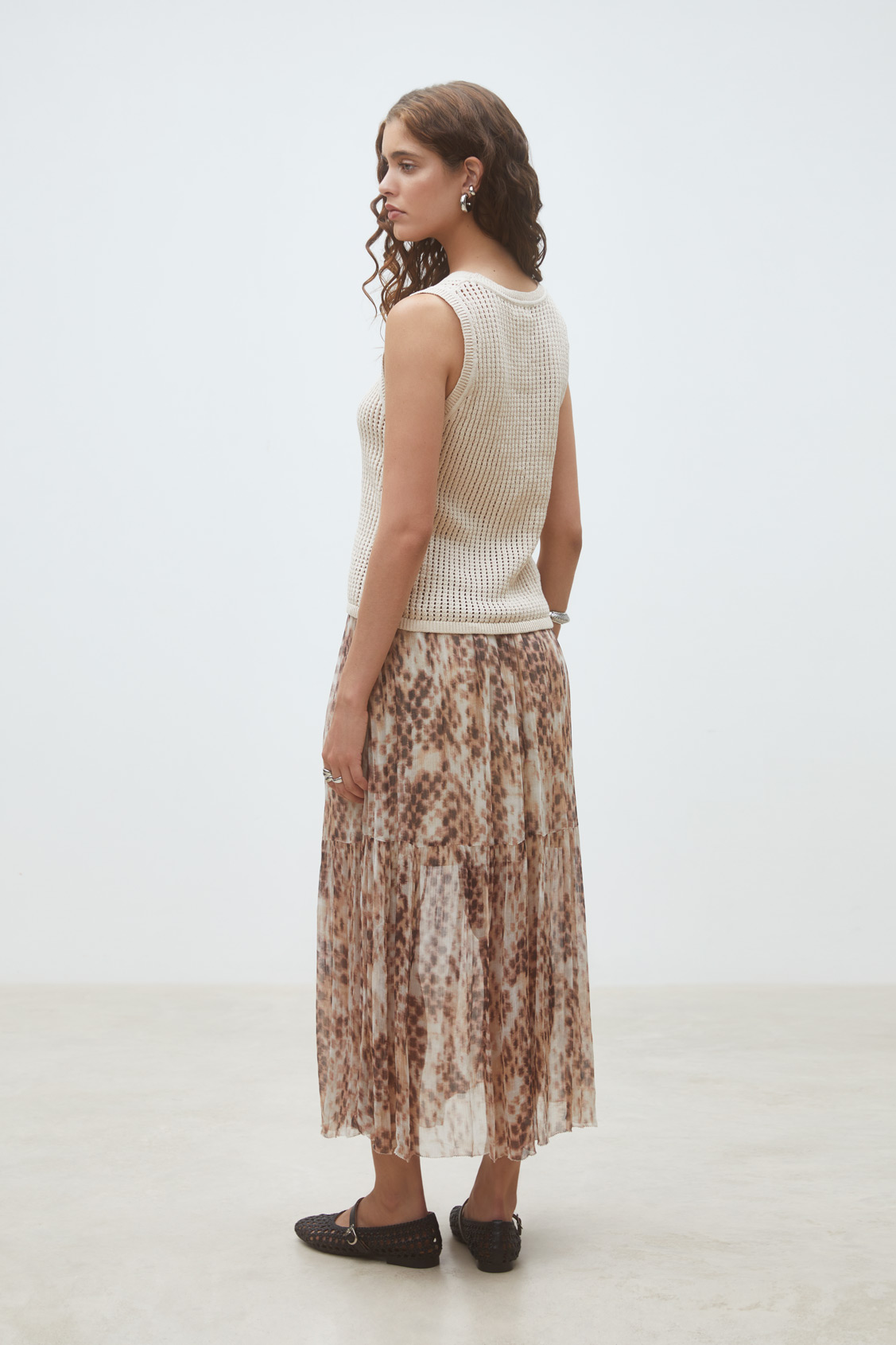 Parikia Top en maille ajour&eacute;e Beige Suncoo