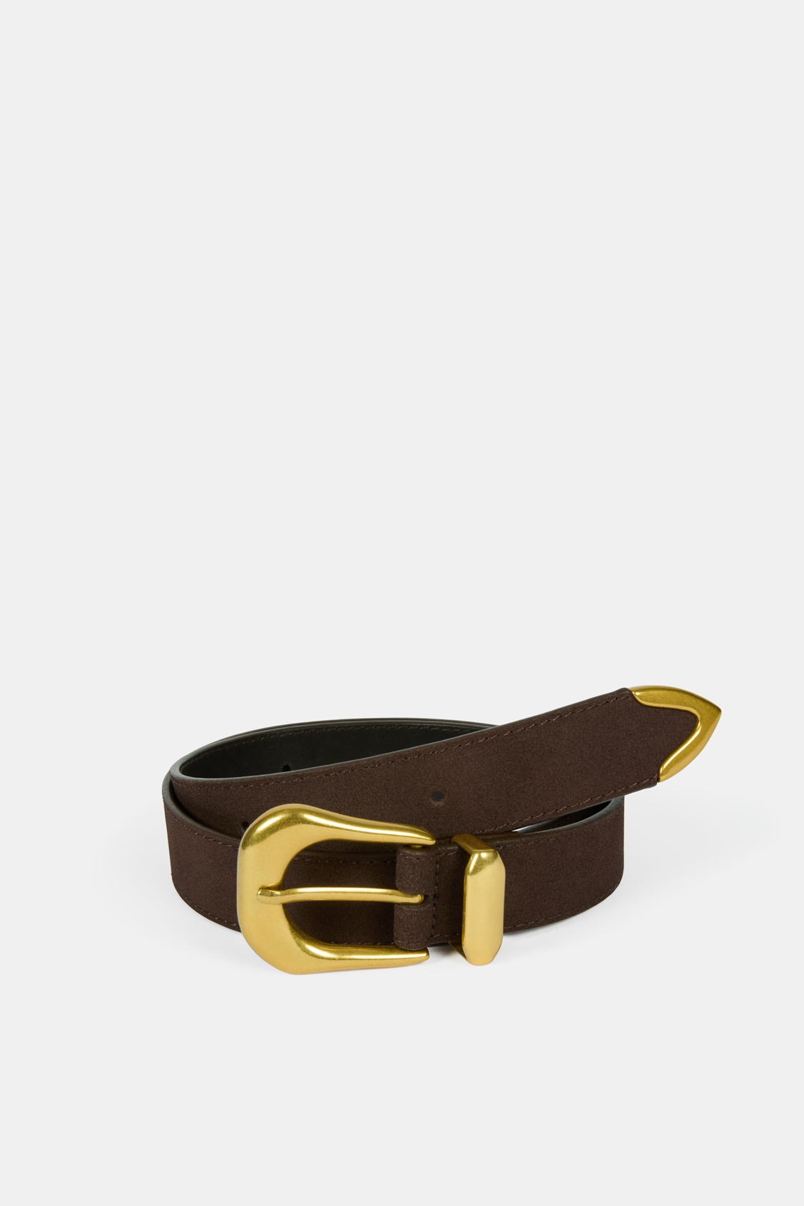 AILA Ceinture en cuir choco Chocolat Suncoo