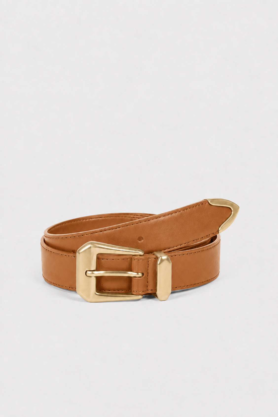 AKEA Ceinture en cuir camel Camel Suncoo