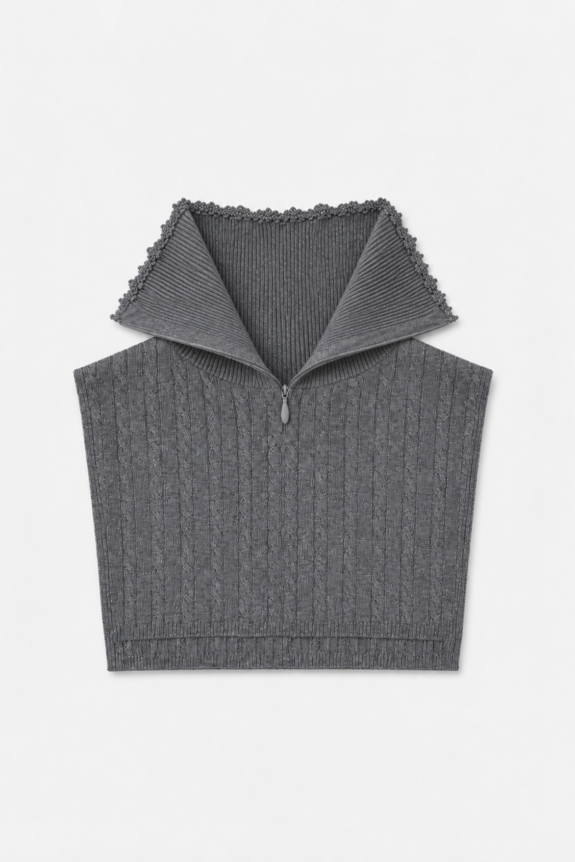 AZRAL Echarpe plastron en laine gris chiné Gris chiné Suncoo