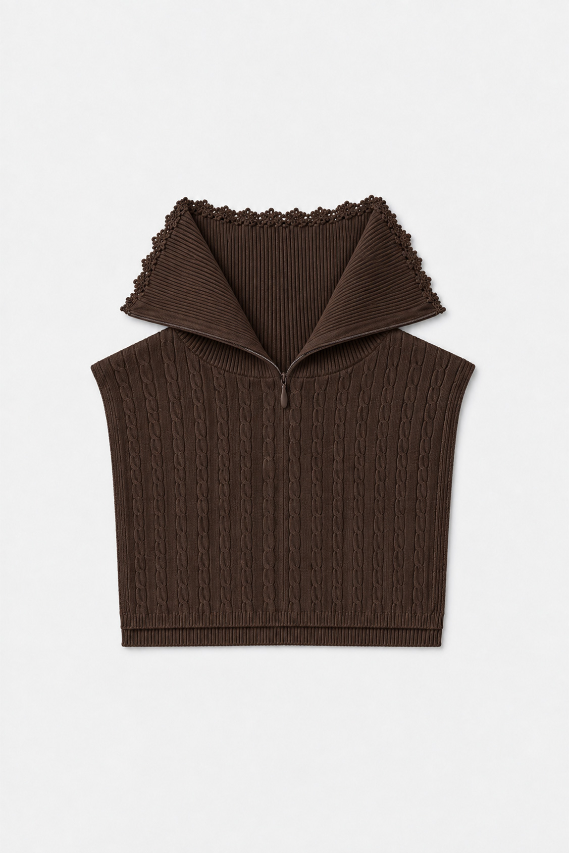 AZRAL Echarpe plastron en laine café Café Suncoo