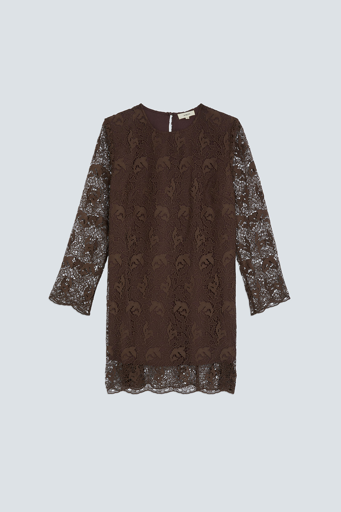 CHILL Robe courte en guipure Chocolat Suncoo