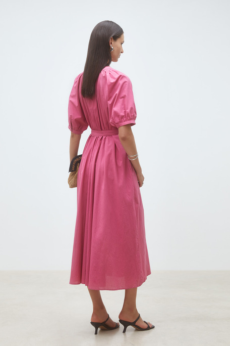 Cassie Robe longue en popeline Bois de rose Suncoo