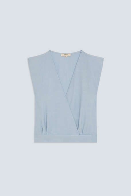 Laos Blouse courte sans manches bleu ciel Bleu ciel Suncoo
