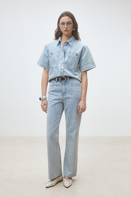 Ritchy Jean à motif léopard Jeans clair Suncoo