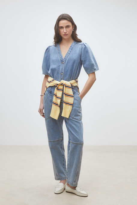 Talian Combinaison pantalon en denim Jeans clair Suncoo