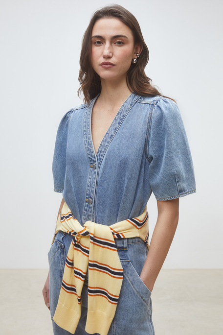 Talian Combinaison pantalon en denim Jeans clair Suncoo