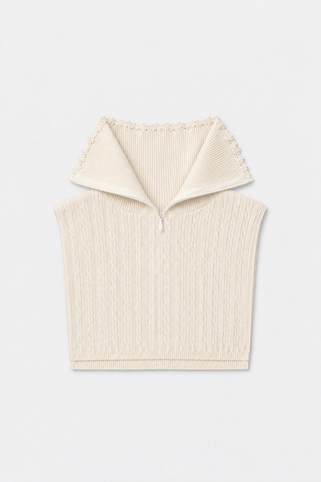 AZRAL Echarpe plastron en laine blanc cassé Blanc casse Suncoo