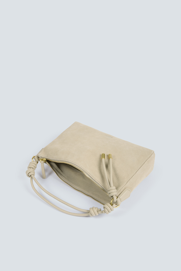 Bianca Sac &agrave; main pochette en daim greige Greige Suncoo