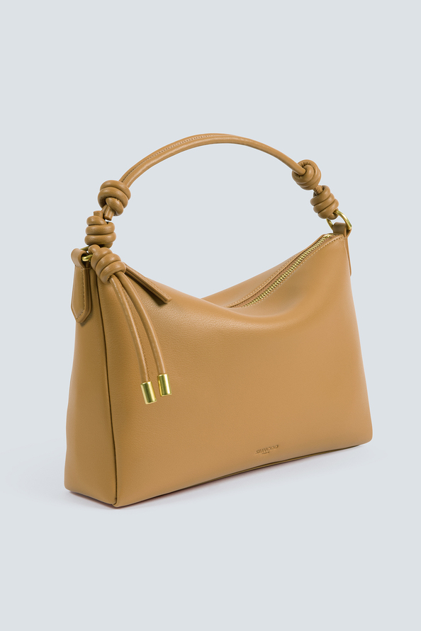 Bianca Sac &agrave; main pochette en cuir camel Camel Suncoo