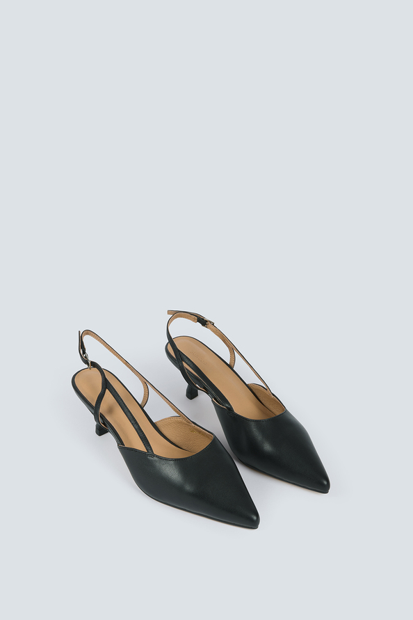 Hebory Escarpins kitten heel noir Noir Suncoo