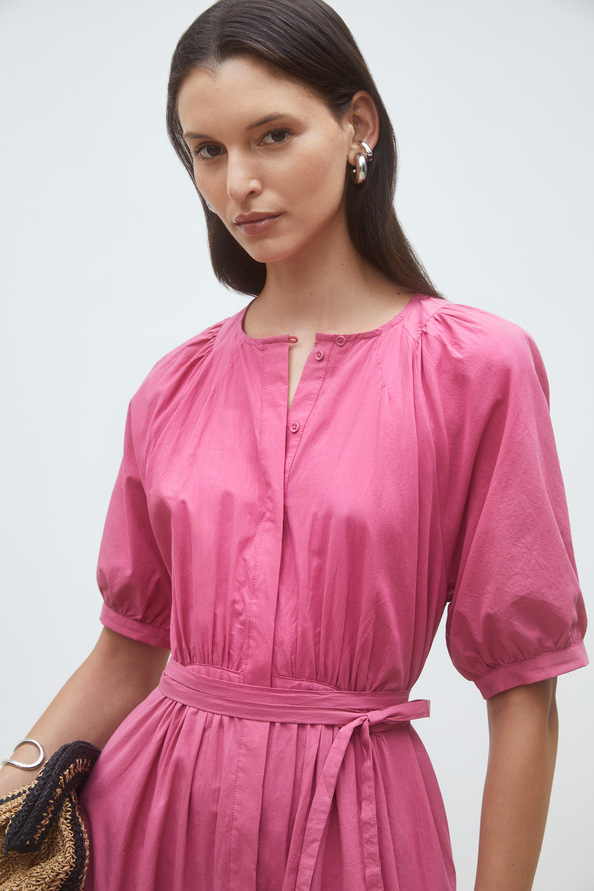 Cassie Robe longue en popeline Bois de rose Suncoo