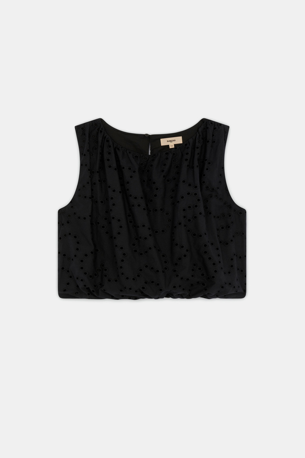 Lisa Top court brod&eacute; Noir Suncoo