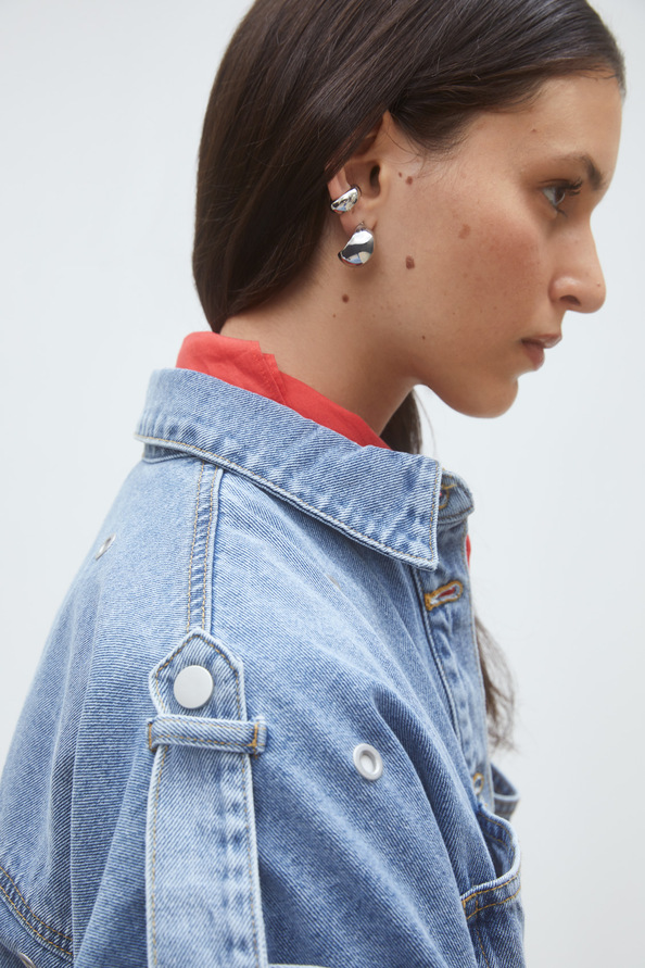 Lord Blouse en denim &agrave; oeillets Jeans clair Suncoo