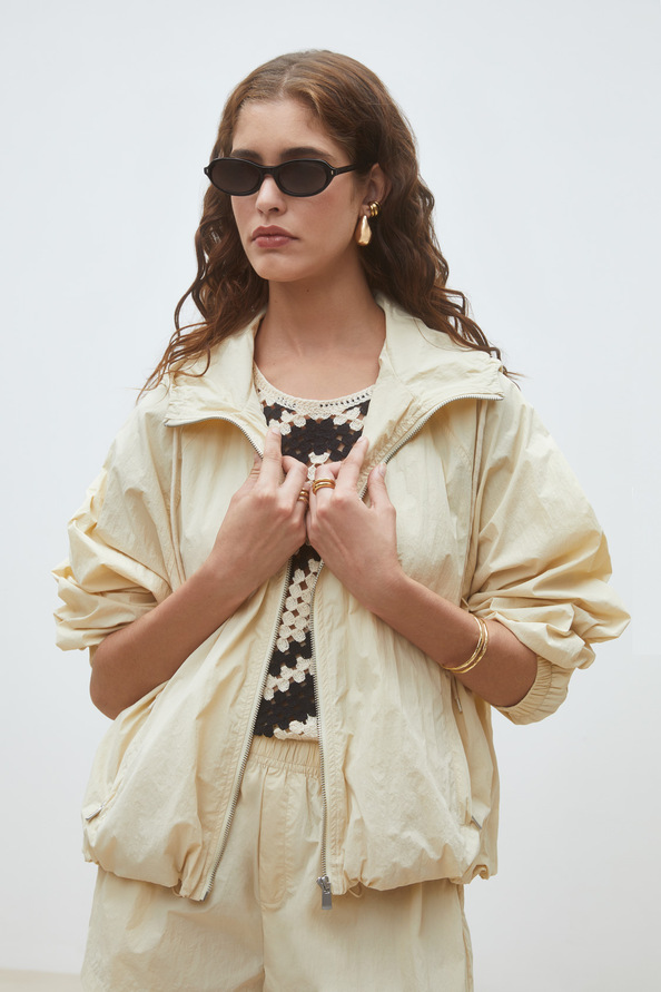 Derek Veste &agrave; capuche sportswear Creme Suncoo