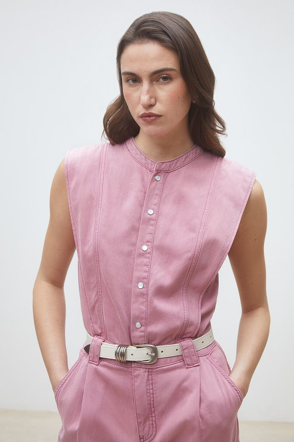 Tia Combinaison pantalon en denim rose Rose Suncoo
