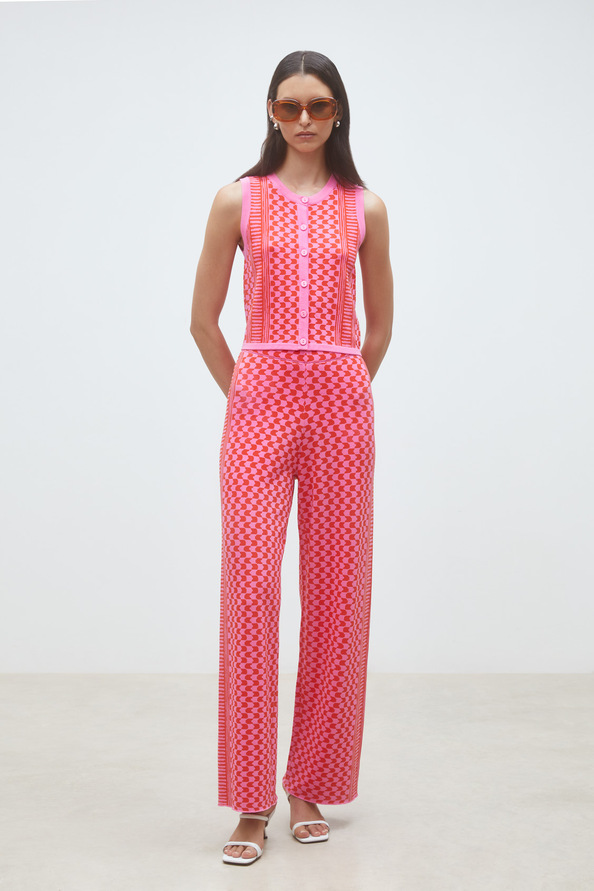 Gablesi Gilet en jacquard sans manches Rose Suncoo
