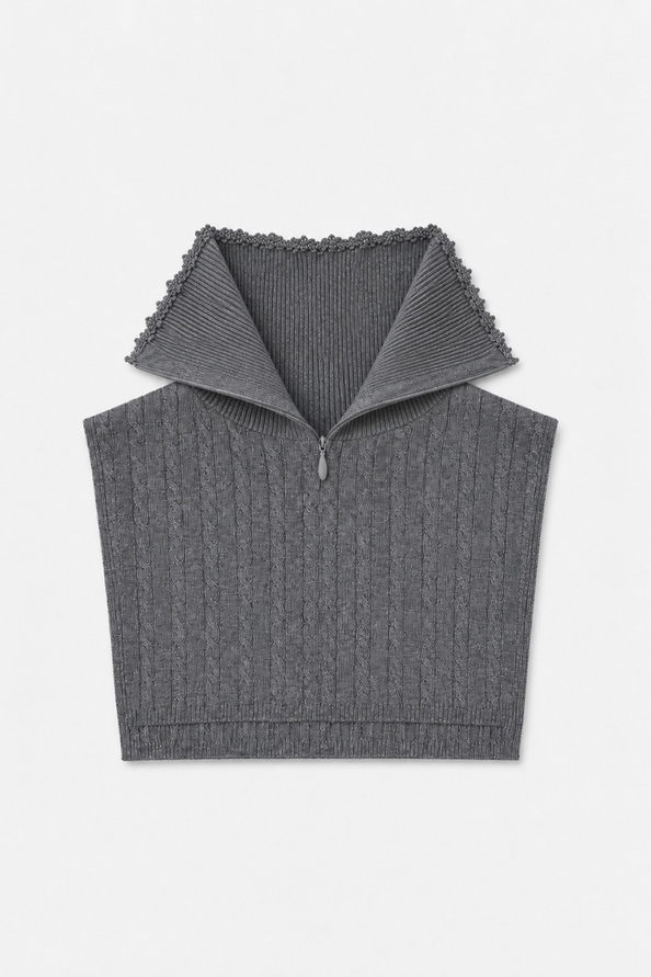 AZRAL Echarpe plastron en laine gris chin&eacute; Gris chin&eacute; Suncoo