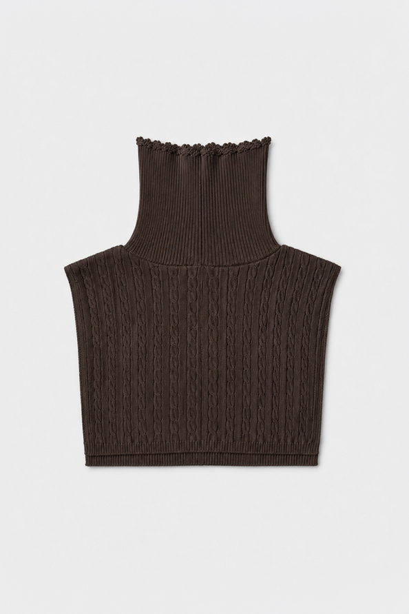 AZRAL Echarpe plastron en laine caf&eacute; Caf&eacute; Suncoo