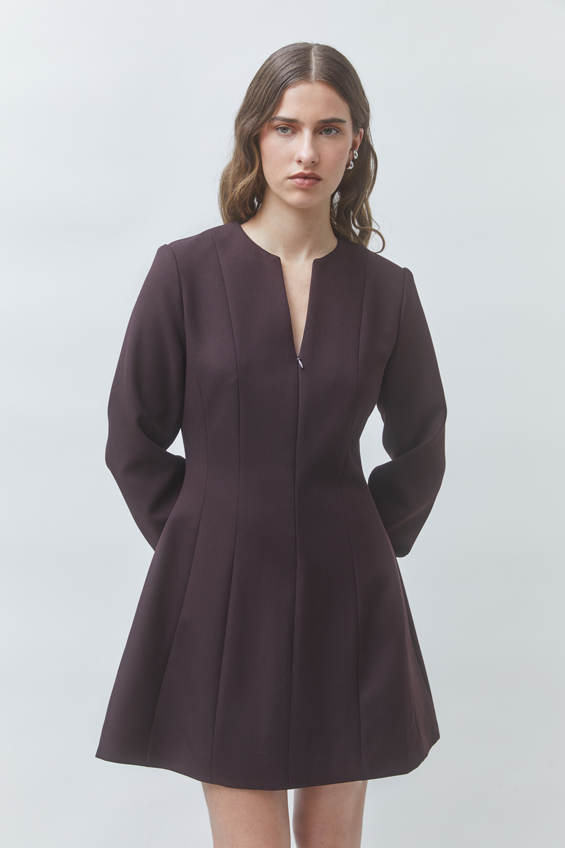 CIRCLE Robe courte à manches longues Prune Suncoo