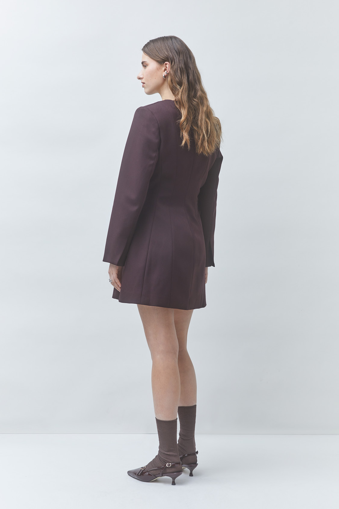CIRCLE Robe courte à manches longues Prune Suncoo
