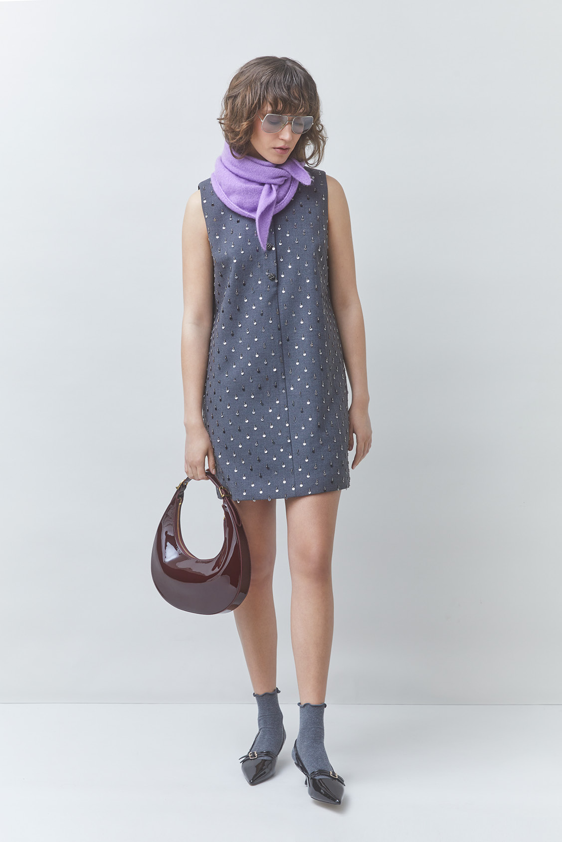 CUTE Robe courte fantaisie sans manche Gris Suncoo