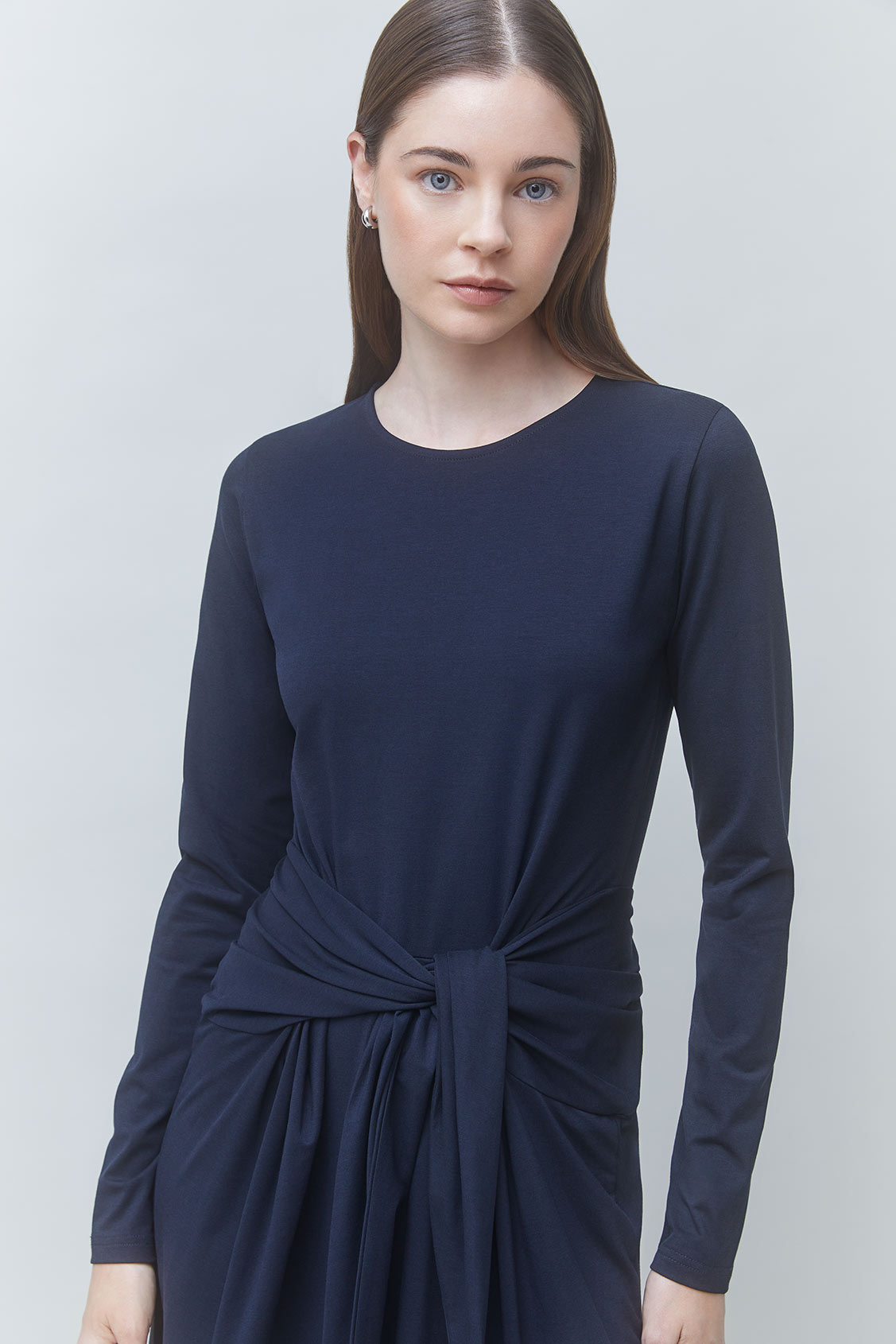 CLOUD Robe longue drapée bleu nuit Bleu nuit Suncoo