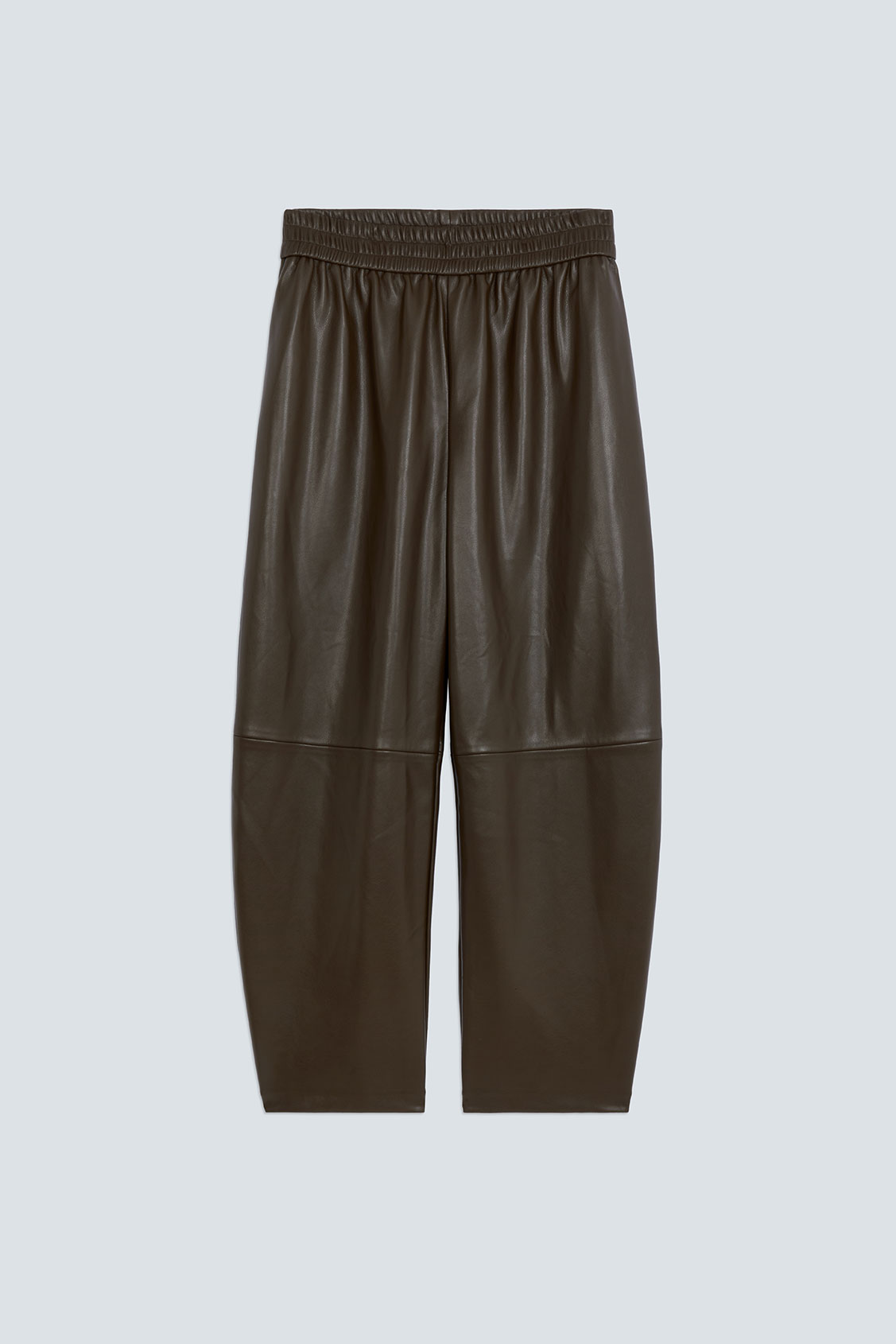 JUST Pantalon large en simili cuir kaki Kaki Suncoo