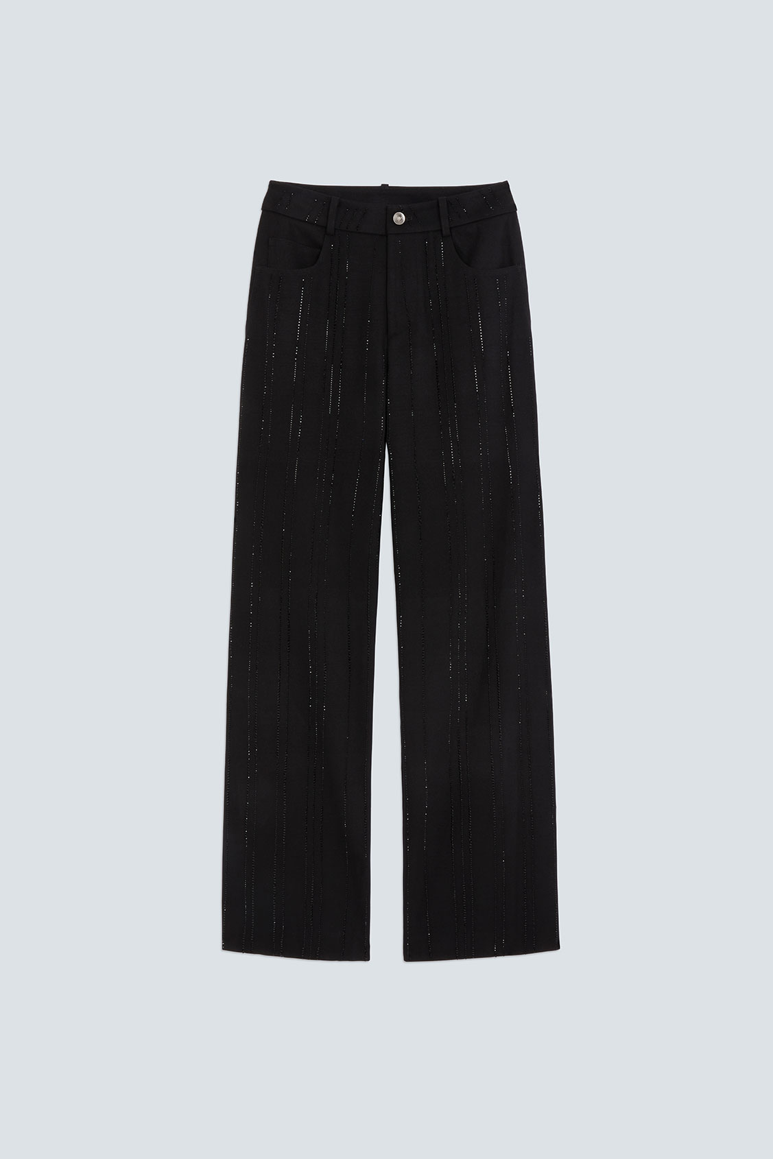JAY Pantalon large détails strass Noir Suncoo