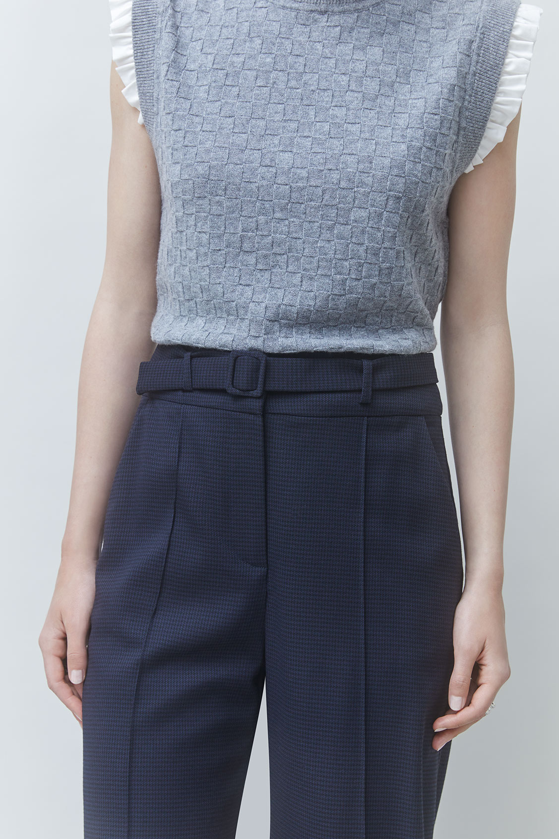 JICKY Pantalon fluide ceinturé Bleu nuit Suncoo