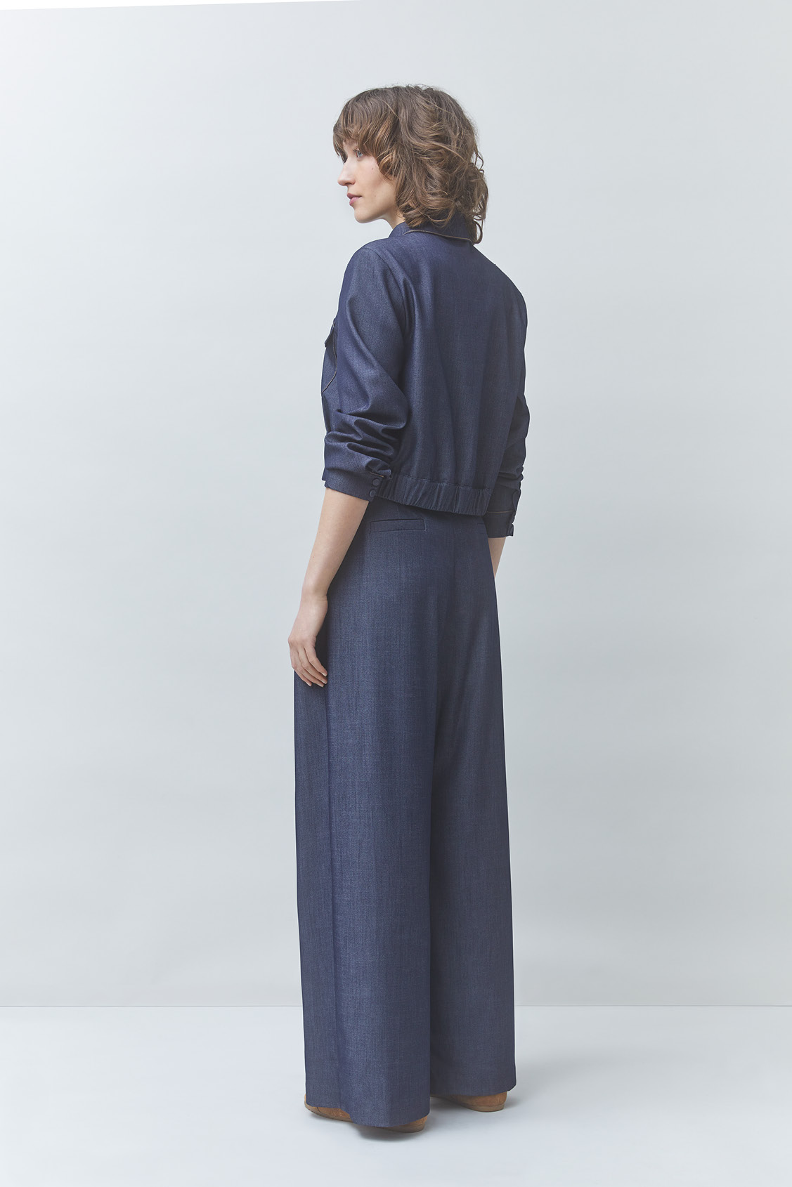 JULIO Pantalon large à pinces bleu brut Bleu brut Suncoo