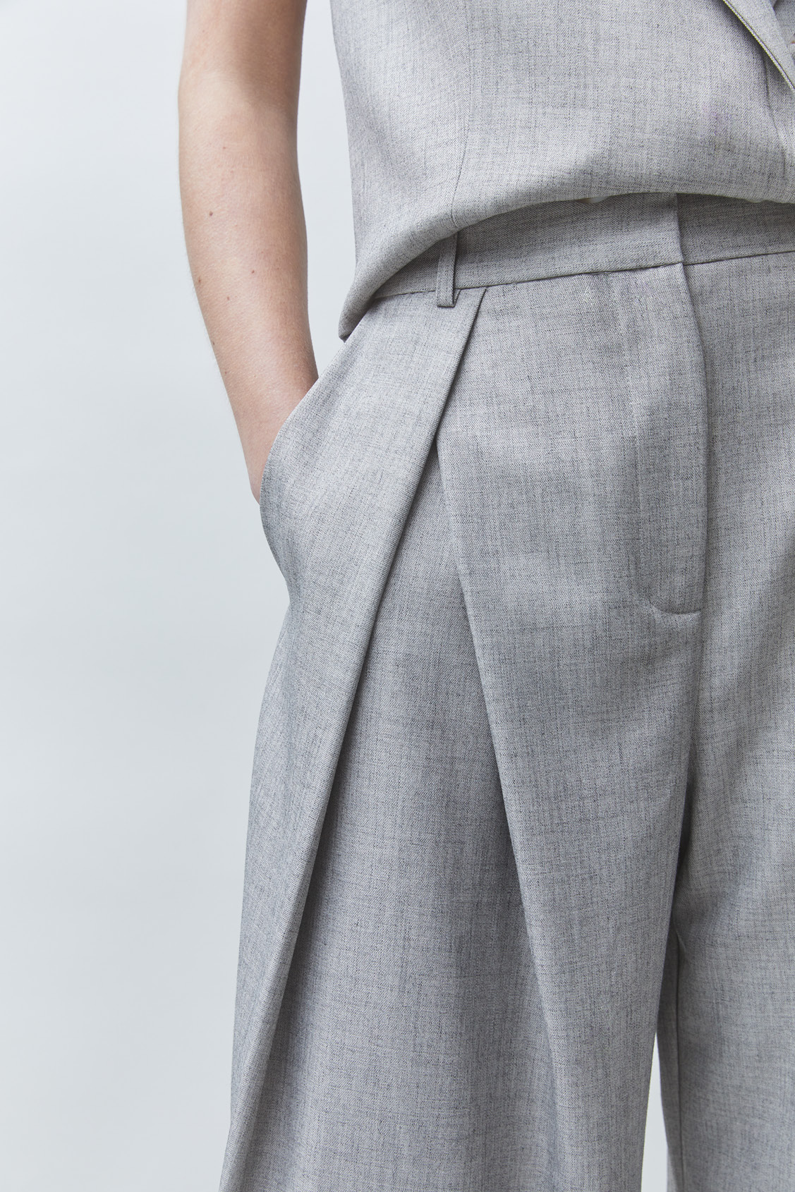 JEEZGC Pantalon tailleur à pinces Gris clair Suncoo