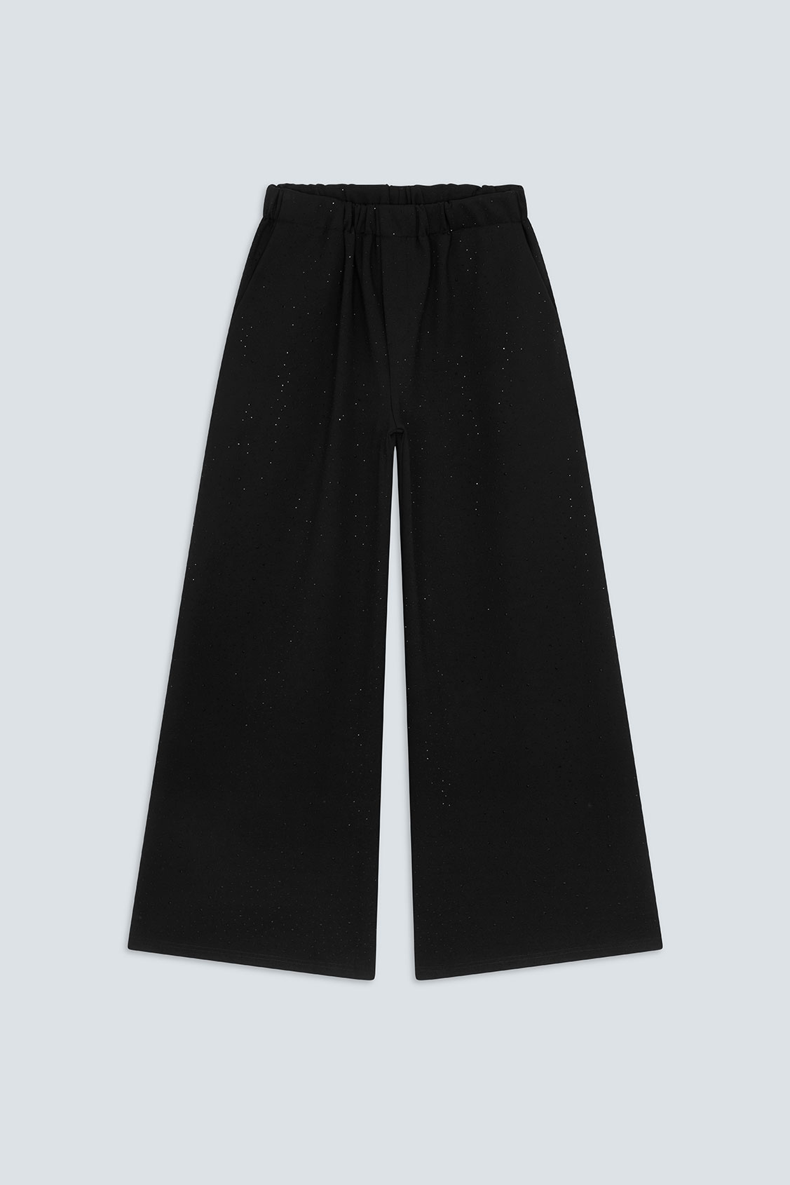 JUKEBOX Pantalon large détails strass noirs Noir Suncoo