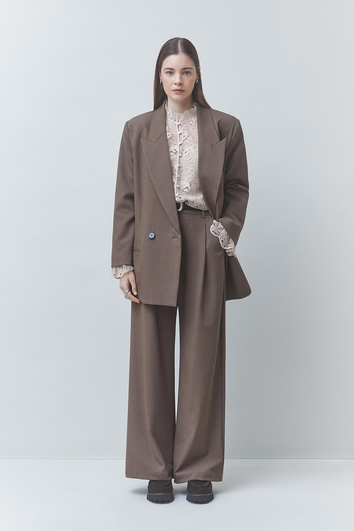 JONAS Pantalon tailleur à pinces taupe Taupe Suncoo