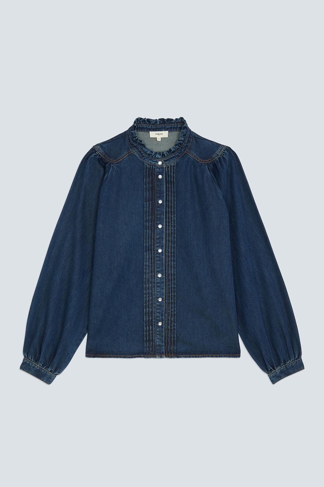 LIZZY Blouse fluide en denim Bleu jeans Suncoo