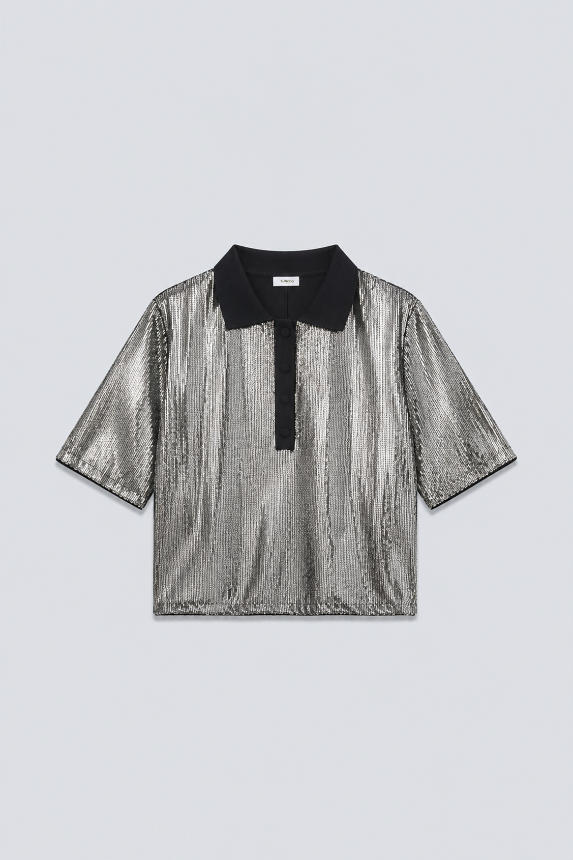 LIGHT Blouse à sequins argentés Argent Suncoo
