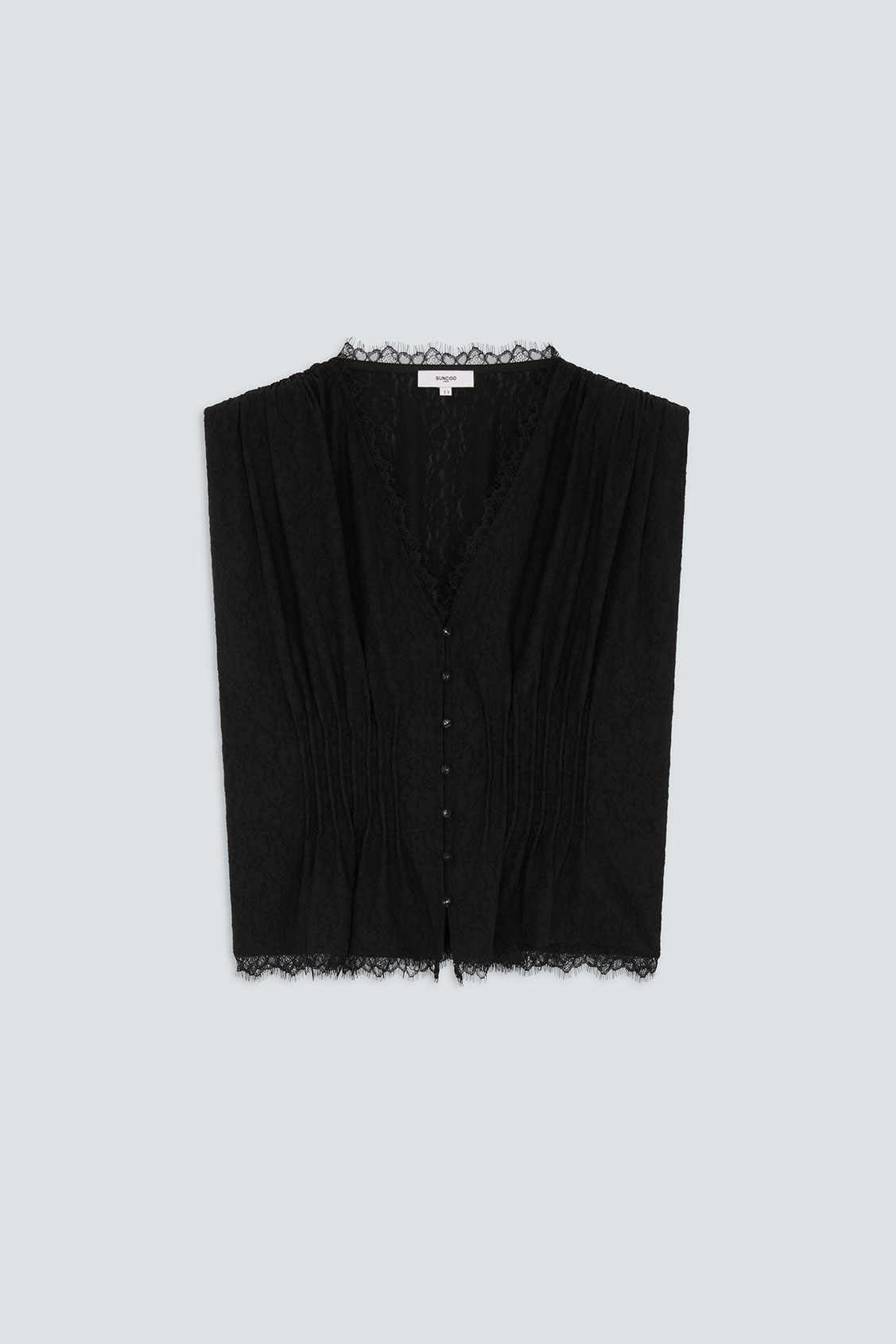 LAST Blouse en dentelle sans manche Noir Suncoo
