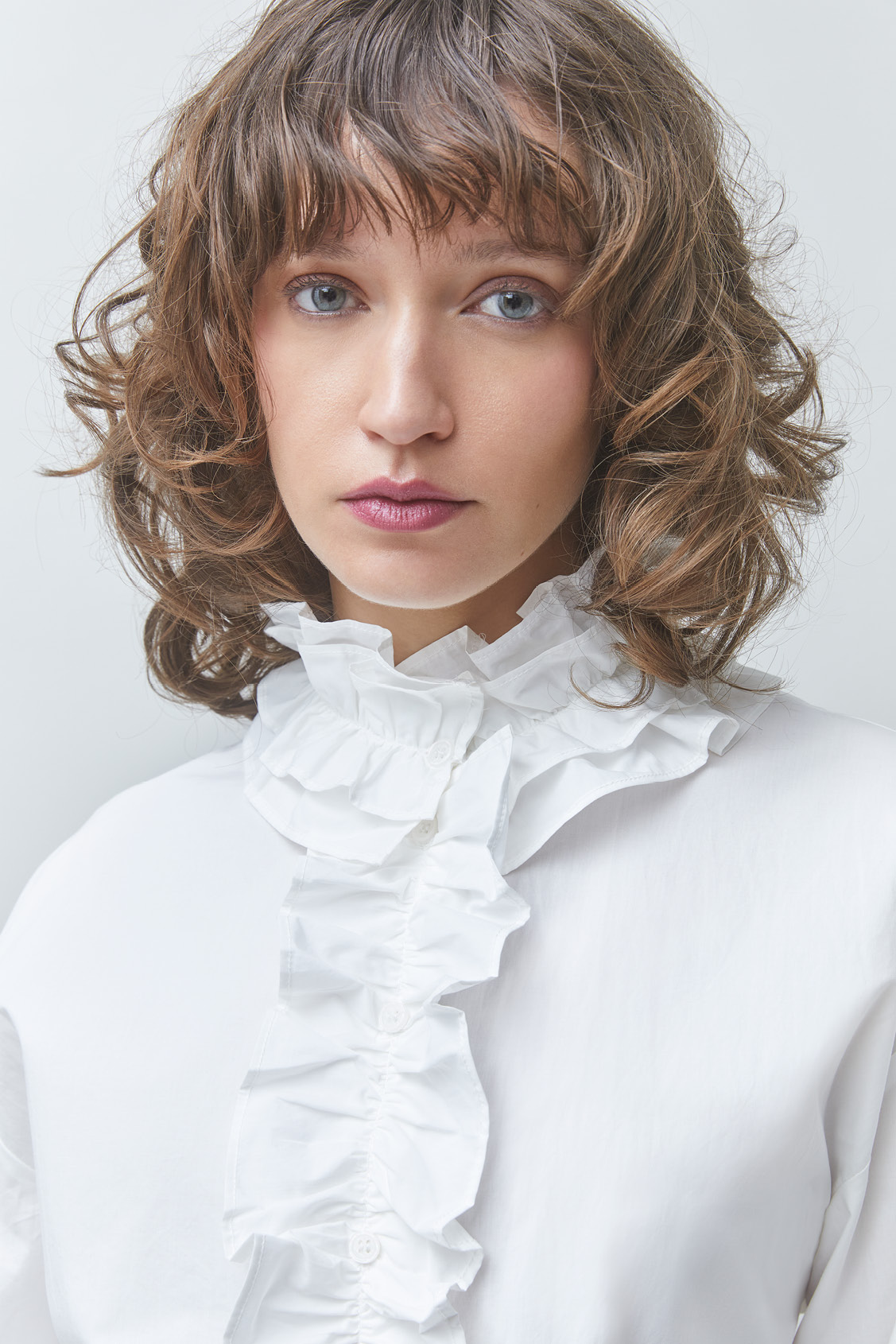 LUCIE Chemise col victorien Blanc casse Suncoo