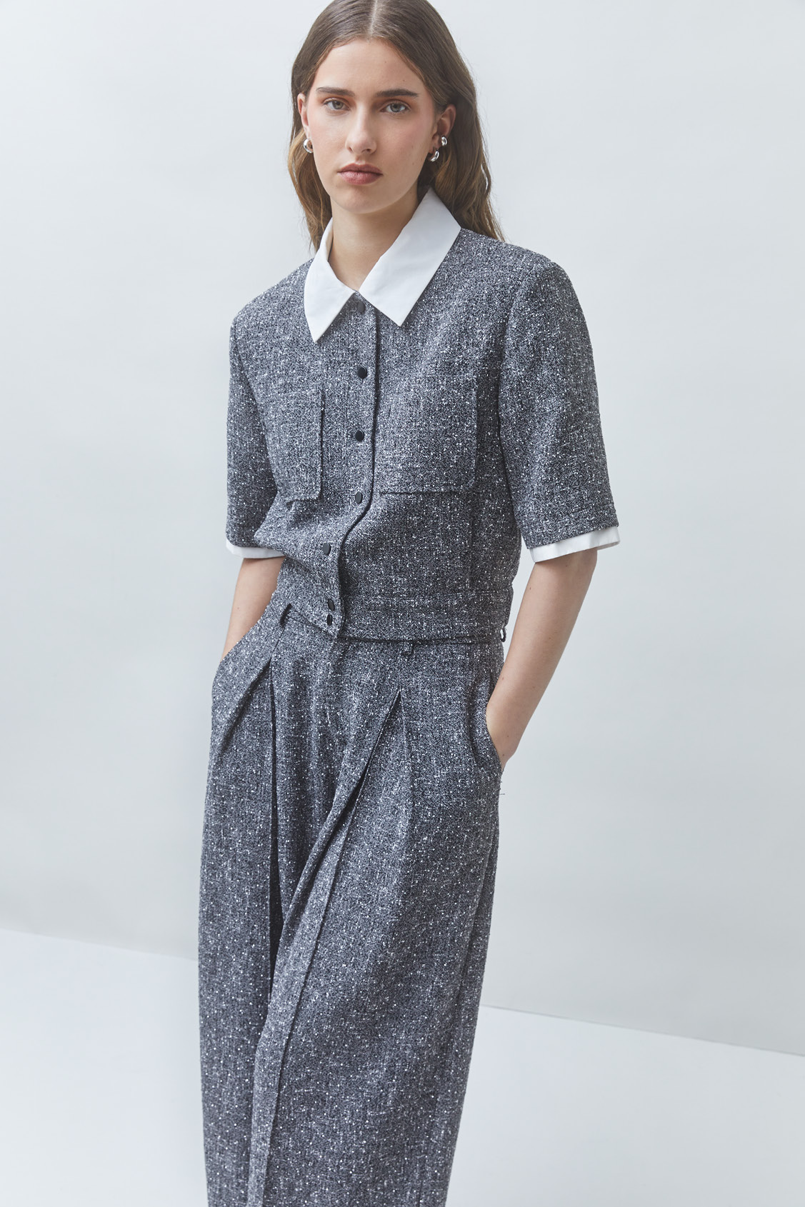 LINO Blouse paillet&eacute;e &agrave; manches courtes Carbone Suncoo