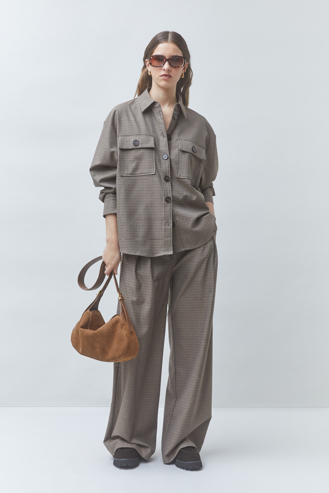LORD Chemise fluide détail poches Taupe Suncoo
