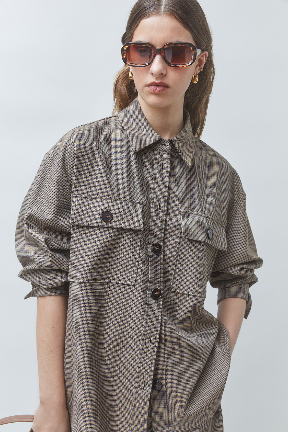 LORD Chemise fluide détail poches Taupe Suncoo