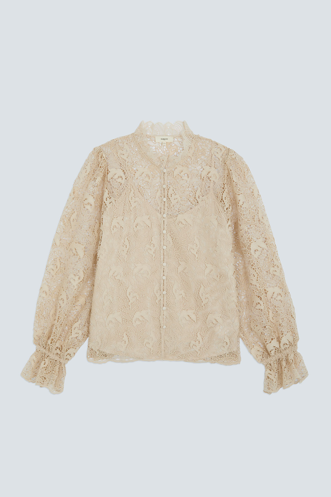 LOOK Blouse en guipure Creme Suncoo